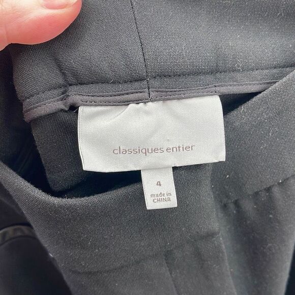 Classiques Entier Women's Dress Pants Zipper Trouser Office Pleated Black Size 4 - Picture 11 of 12